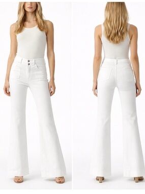 Frame Denim White Wide Flared Jeans sz 28